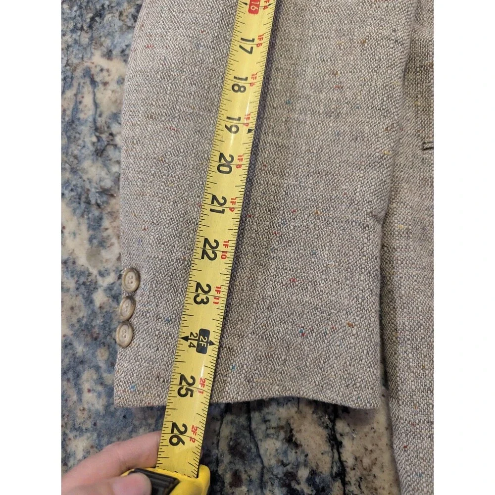 Vintage Trego's Westwear Western Donegal Tweed Sport Coat Blazer Jacket Tan 42R